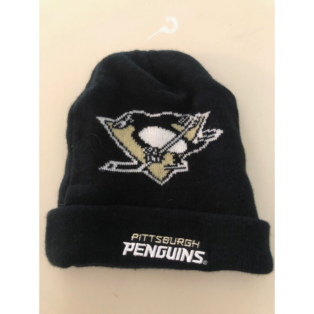 Pittsburgh Penguins Winter Hat NHL Black Cuffed New No Tag